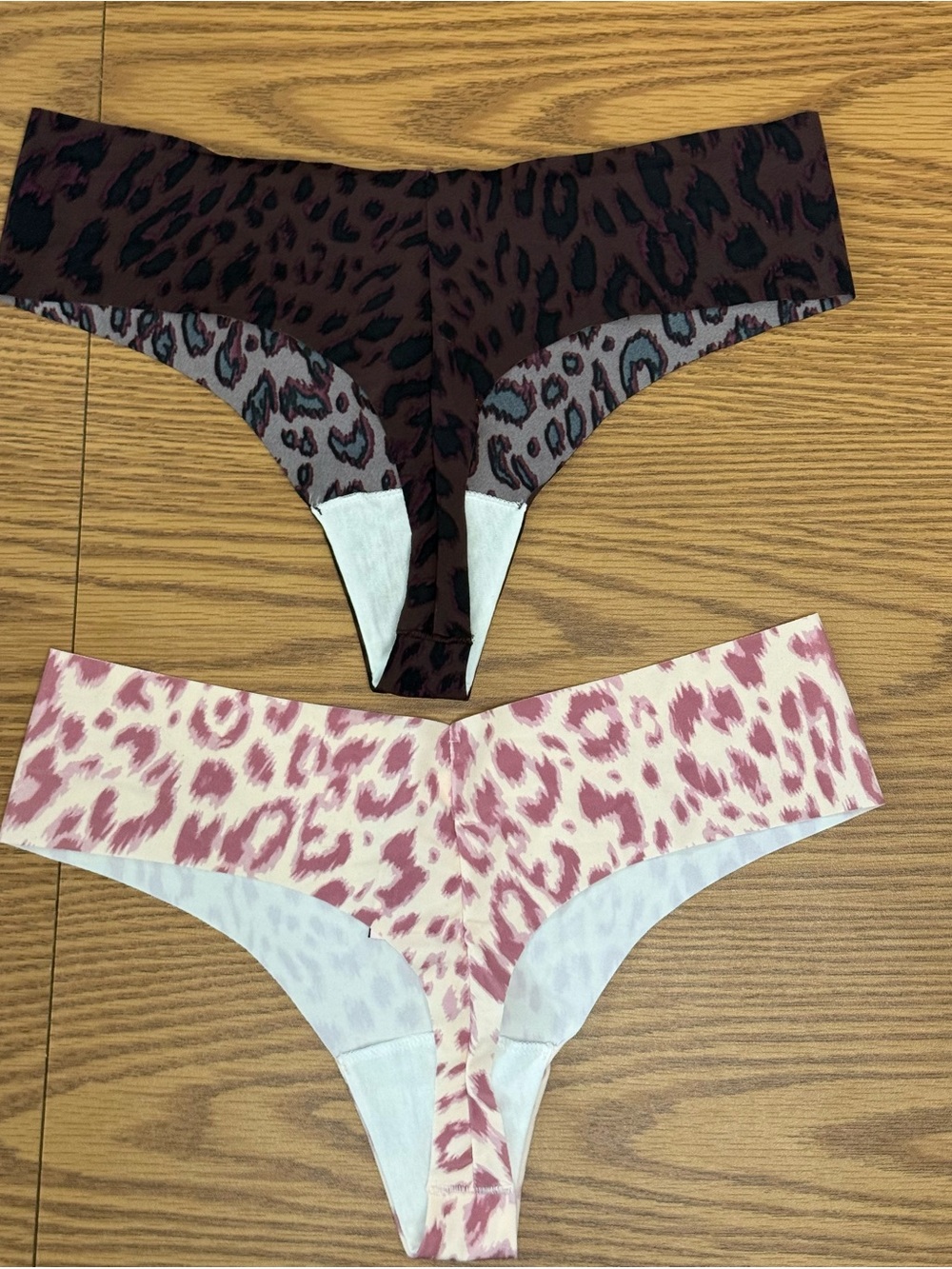 NWOT Victoria’s Secret Thong Panties Set of 2…Maroon/Black and Pink/Purple XL